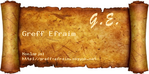 Greff Efraim névjegykártya